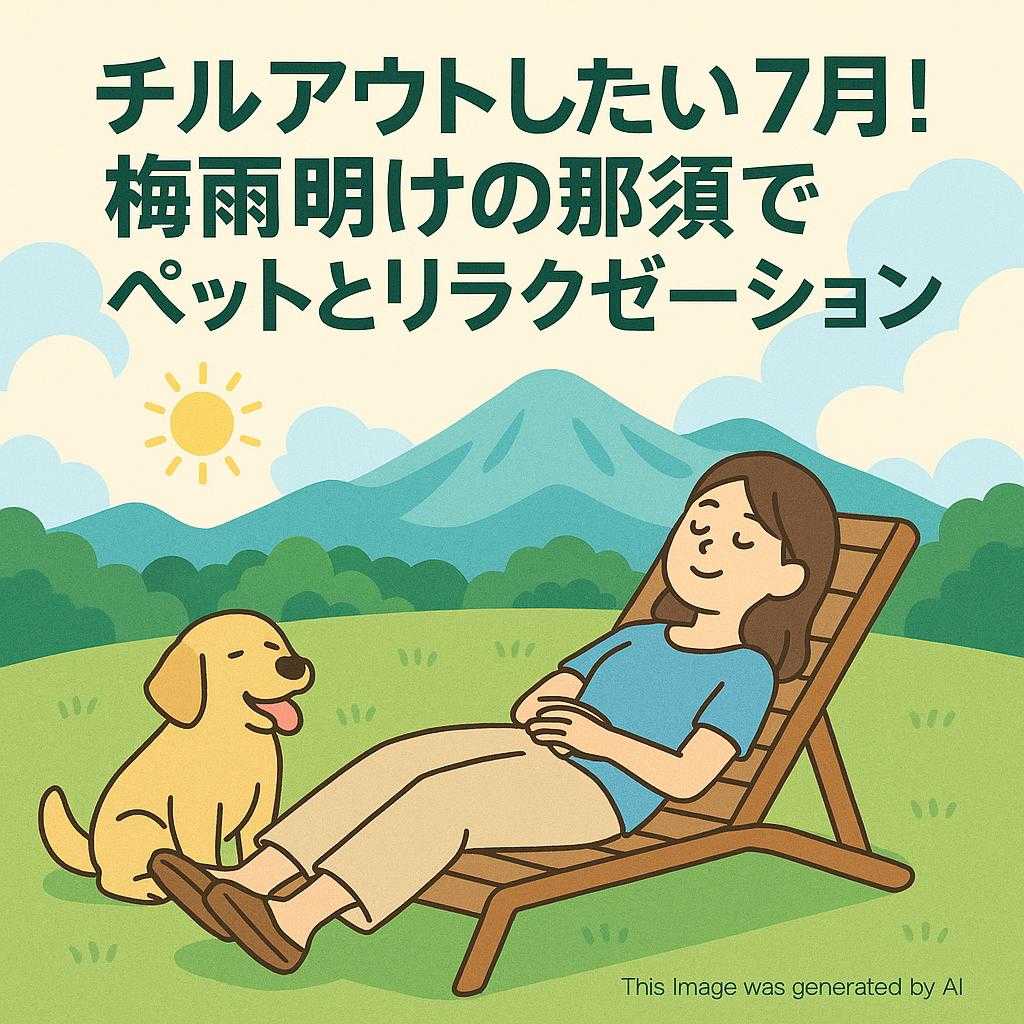 チルアウトしたい7月！梅雨明けの那須でペットとリラクゼーション