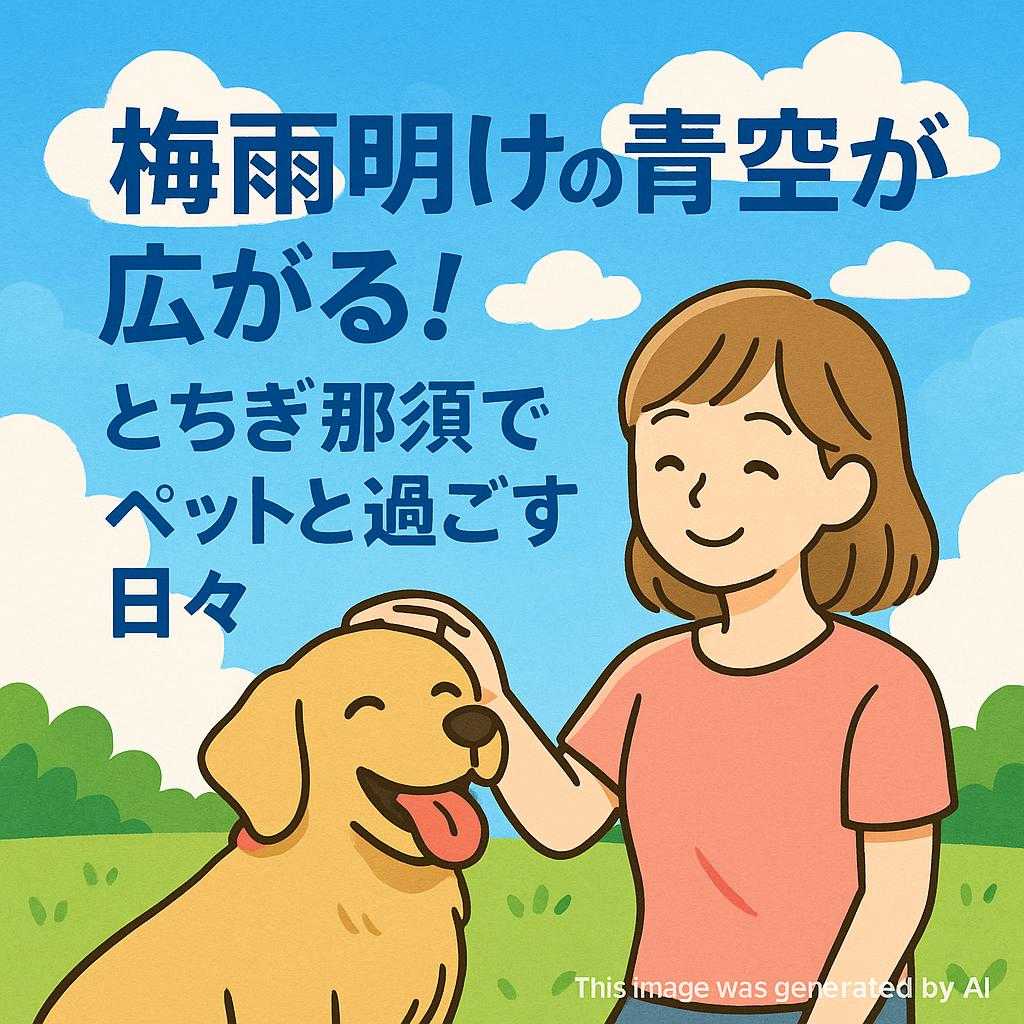 梅雨明けの青空が広がる！とちぎ那須でペットと過ごす日々