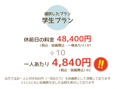 休前日 学生プラン